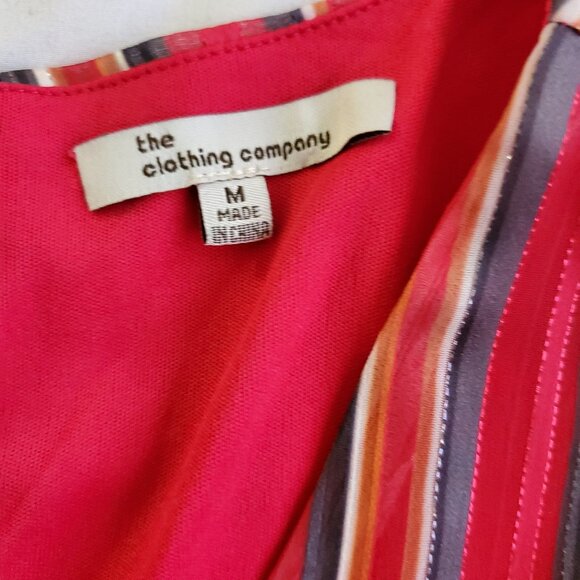 Women's Stripped Red, Yellow and Green Romper with Skirt - Picture 6 of 9